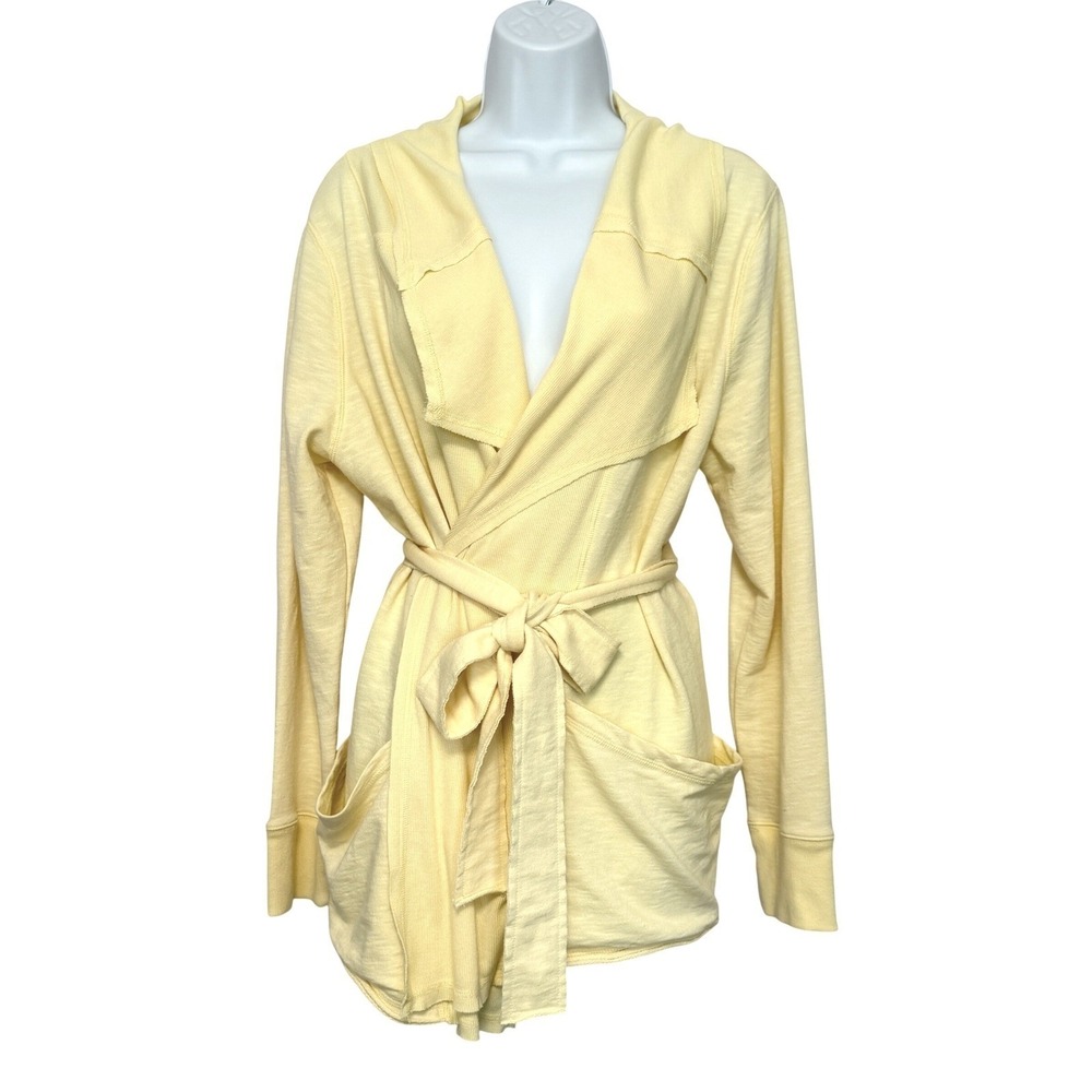 Sonoma Butter Yellow‎ Swim Cover Robe Soft Jersey Knit Womens XL Tie Pockets